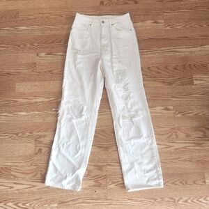 NWOT PacSun White 90s Boyfriend Distressed Women's Jeans, Size 28